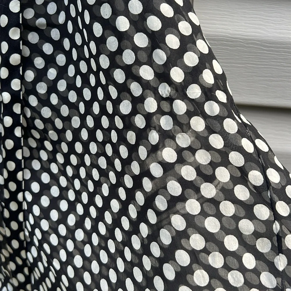 Milly | Black White Polka Dot Silk Blouse size 6